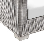 Modway Conway Outdoor Patio Wicker Rattan, Loveseat, Light Gray White