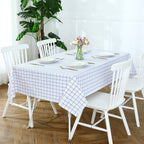 Romanstile Square Vinyl Pvc Tablecloth, 100% Waterproof Buffalo Plaid Plastic Table Cloth, Oil Proof Heavy Duty Wipeable Table Covers For Dining, Picnic, Outdoor - 54 X 54 Inch, White Buffalo Plaid