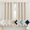 Nicetown 100% Absolutely Blackout Linen Curtains With Thermal Insulated White Liner, Beige, 52' Wide By 48' Long, 2 Pieces, Anti-Rust Grommet Natural Burlap Fabric Window Drapes For Bedroom/Kids Room
