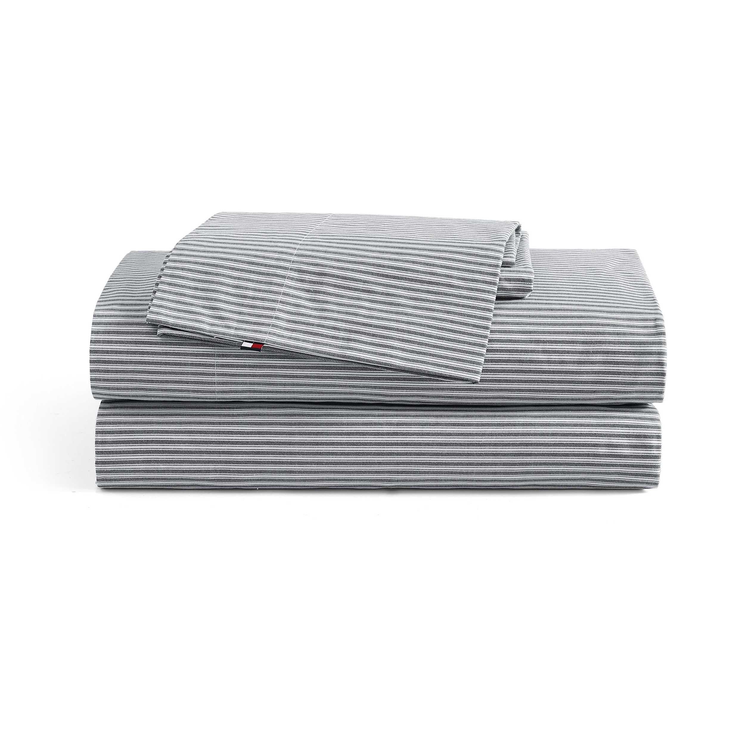 Tommy Hilfiger - Queen Size Sheets Set, Crisp & Tailored Cooling Sheets with a Smooth Cotton Percale Lightweight Feel - Bed Shee