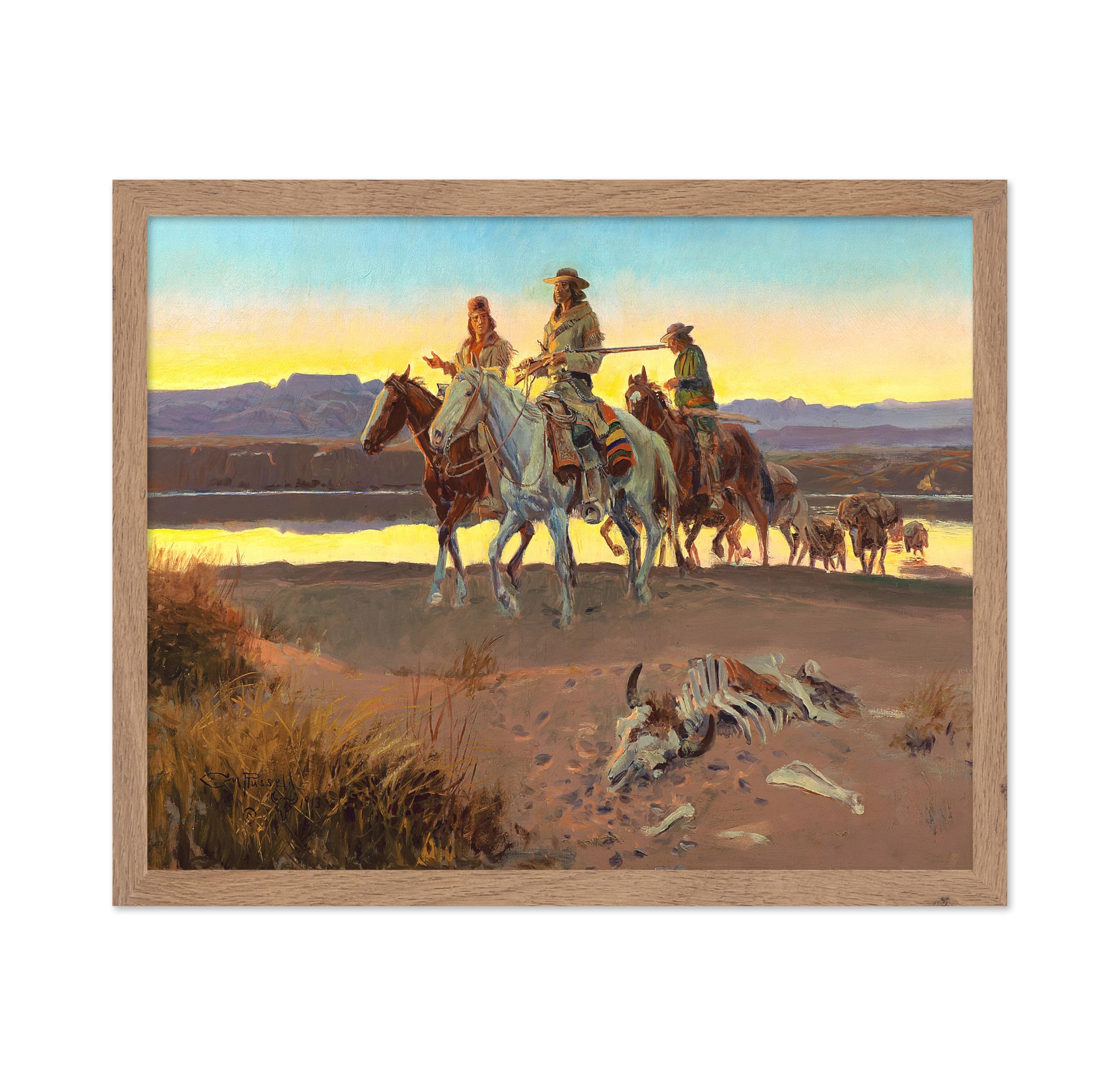 Poster Master Vintage Carsons Men Painting Poster - Retro Cowboy Print - Western Art - Horse Riding Art - Gift for Men & Women 