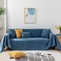 Vclife Simple Dark Blue Couch Slipcover Waterproof Couch Cover For 3 Cushion Couch Sofa, Chic Simple French Terry Sofa Cover Dog