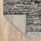 HomeRoots Nylon, Polypropylene 2'x8' Ash and Slate Abstract Runner Rug