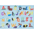 Eric Carle Elementary Blue Alphabet Kids Machine Washable Area Rug Blue/Orange, 411x66