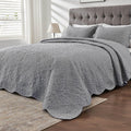 Oversized King Bedspreads 128X120 Extra Wide Quilt For Tall King California King Bed Lightweight 3 Piece Quilted Coverlet Pillow