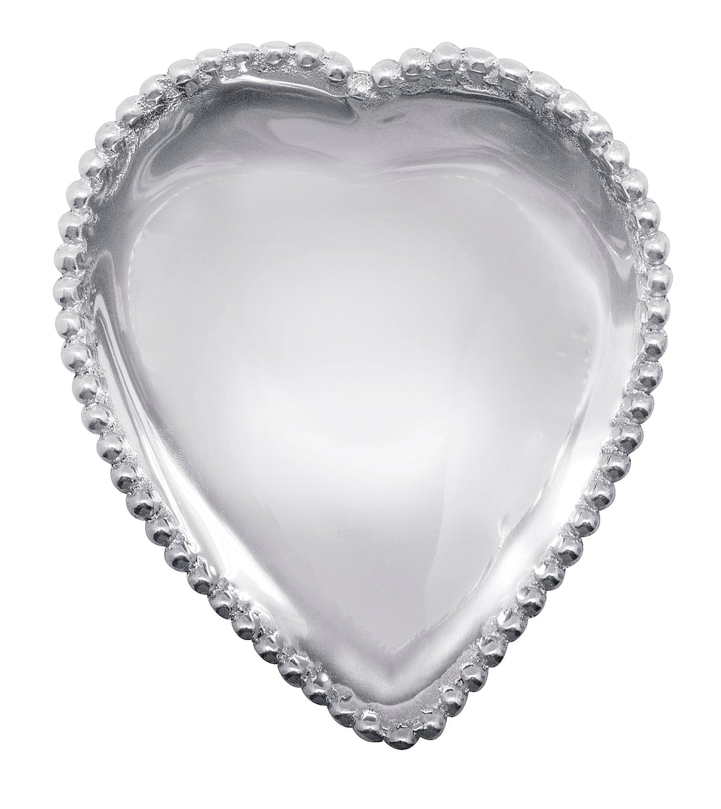 Mariposa Beaded Heart Bowl, Silver