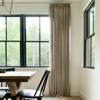 Twopages Double Layer Lined Curtain Taupe Grey Linen Blend Light Filtering Pinch Pleat Curtain For Kitchen, Room Darkening Windo