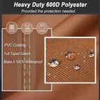 Nettypro Waterproof Ottoman Cover Square 24 X 24 Inch Outdoor Patio Furniture Ottoman Table Cover, Brown