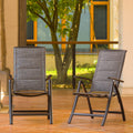 Domi Folding Patio Chairs Set Of 2, Aluminium Frame Reclining Sling Lawn Chairs With Adjustable High Backrest, Patio Dining Chairs For Outdoor,Porch,Balcony (Double-Layered Textilene Fabric)