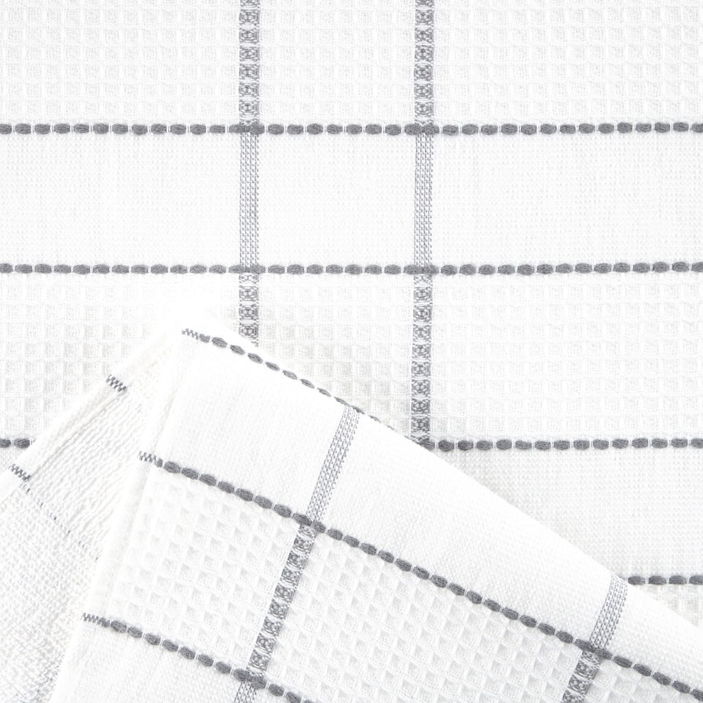Martha Stewart Modern Waffle Kitchen Towel Set 6-Pack, Grey, 16''X28''
