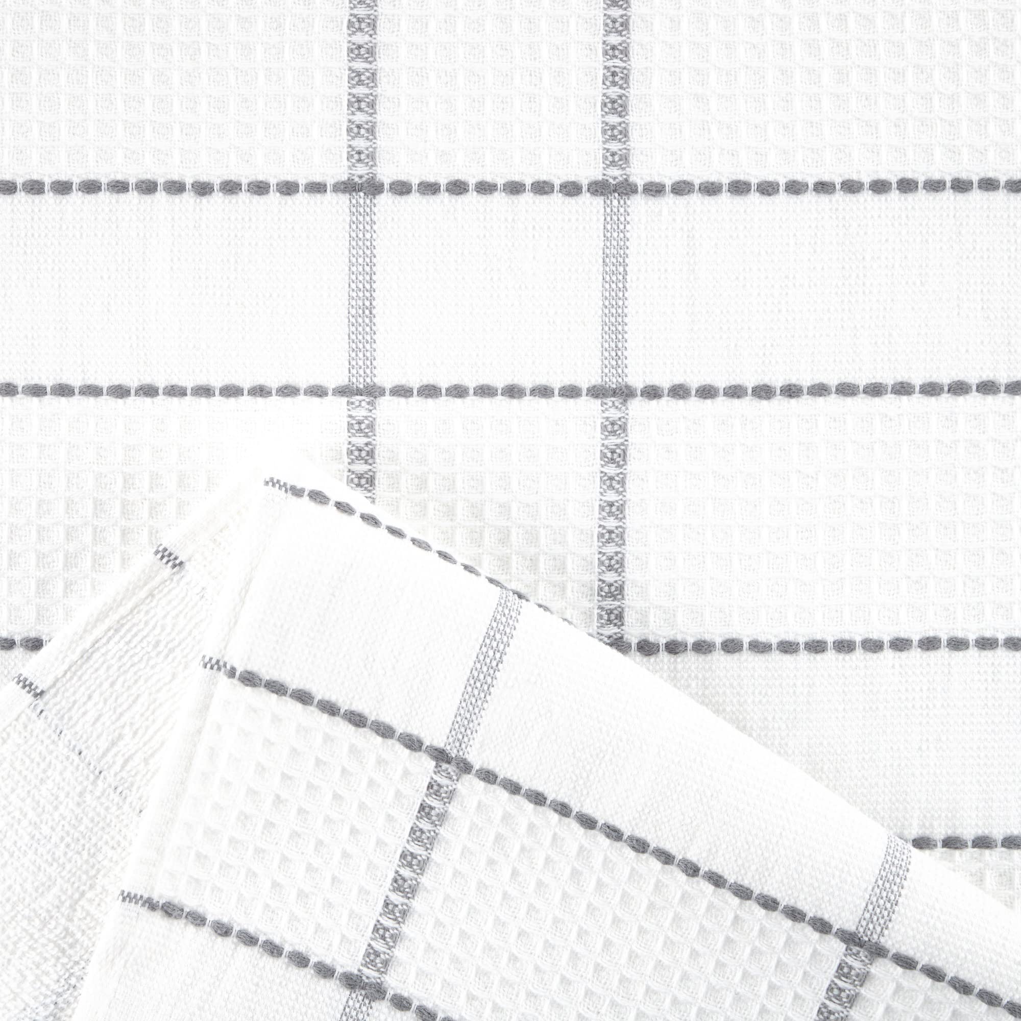 Martha Stewart Modern Waffle Kitchen Towel Set 6-Pack, Grey, 16''X28''