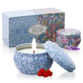 2 Pack Scented Candles, 2.5 oz Aromatherapy Candles for Home Scented, Natural Soy Candles with Floral Scents, Portable Small Jar