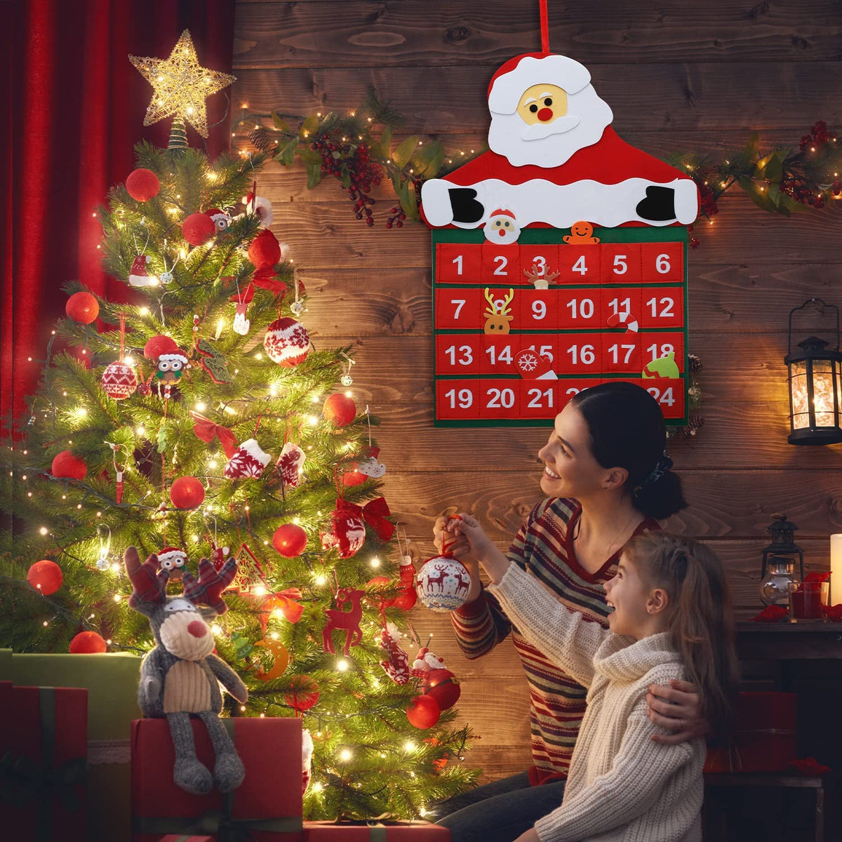 Toy Life Christmas Nativity Advent Calendar 2024 Kids Toddler Christmas Countdown Calendar Hanging Advent Calendar Santa Decorat