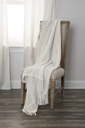 Rizzy Home | TH0433 | Throw | 50"x60" White Solid Woven