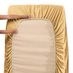 Clara Clark King Sheets, 6 Piece Set - Hotel Luxury Sheets For King Size Bed, Super Soft Bedding Sheets & Pillowcases, King Size Sheets, Camel Gold
