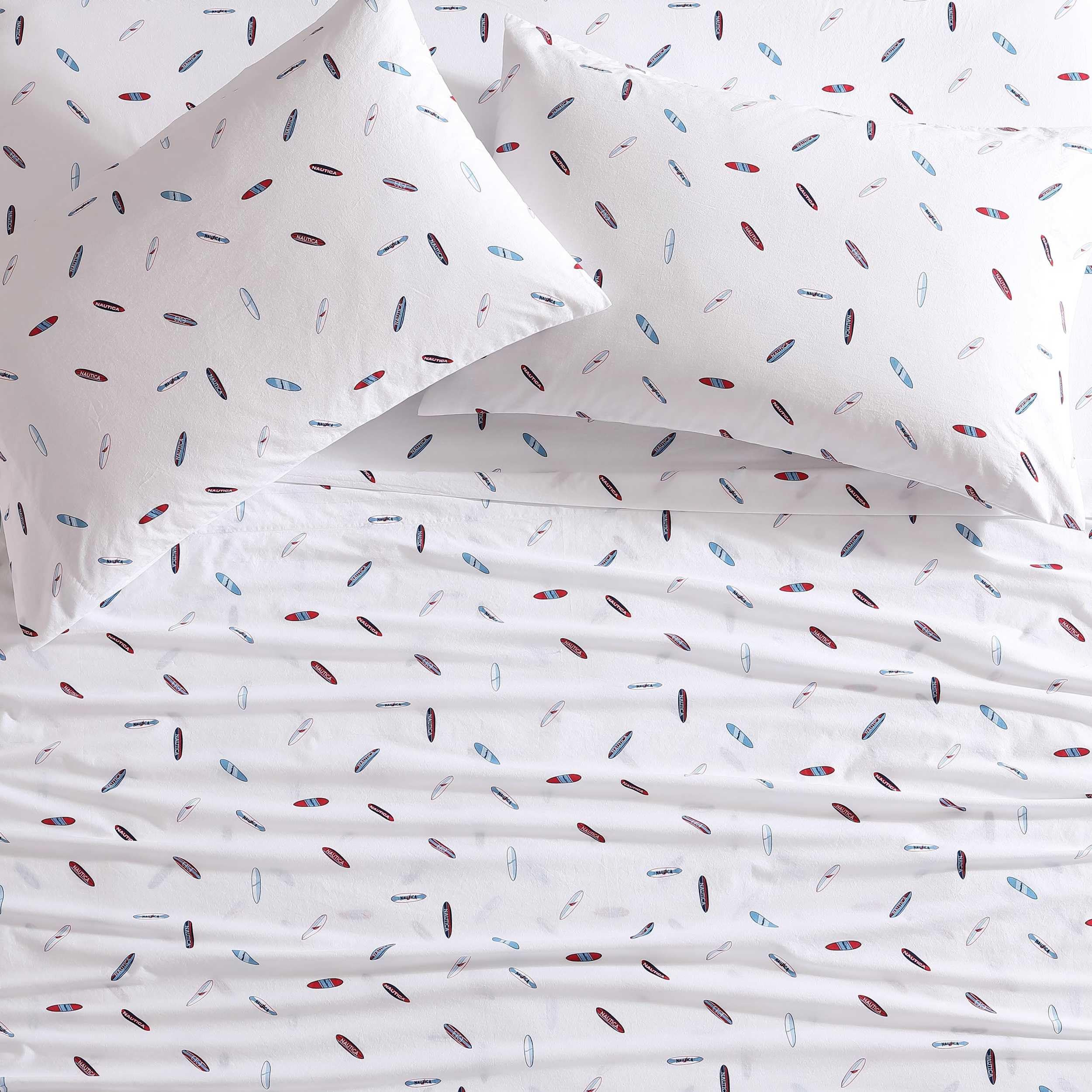 Nautica - Full Sheets, Cotton Percale Bedding Set, Casual Home Decor (High Surf Navy, Full)