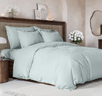 Duvet Cover Full Size Set - Extra Soft Full Size Duvet Cover - 80' X 90' Full Duvet Cover W/ 2 Pillow Shams - Hotel Luxury, Easy Care & Fade Free - Comforter Cover W/ Zipper Closures & Ties (Ice Blue)