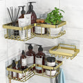YASONIC Corner Shower Caddy, 3-Pack Adhesive Shower Caddy with Soap Holder and 12 Hooks, Rustproof Stainless Steel Bathroom Show