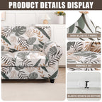 Searchi Stretch Sofa Cover Printed Couch Cover, Floral Pattern 4 Pieces Sofa Slipcover With 3 Separate Cushion Cover, Washable Furniture Protector For Living Room(Sofa, Botanical Palm)