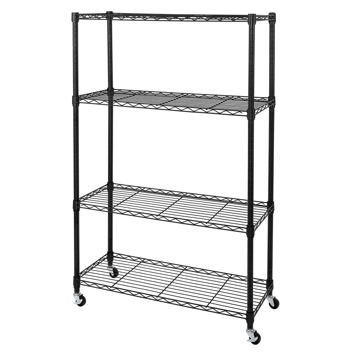 Seville Classics Solid Steel Wire Shelving Storage Unit Adjustable Shelves Organizer Rack, For Home, Kitchen, Office, Garage, Bedroom, Closet, Black, 4-Tier, 36' W X 14' D