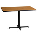 Flash Furniture Graniss 24'' X 42'' Rectangular Natural Laminate Table Top With 23.5'' X 29.5'' Table Height Base