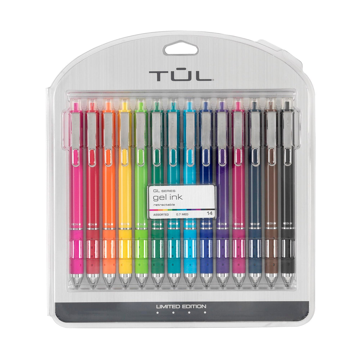Tul Gl Series Retractable Gel Pens, Medium Point, 0.7 Mm, Assorted Barrel Colors, Assorted Candy Ink Colors, Pack Of 14 Pens