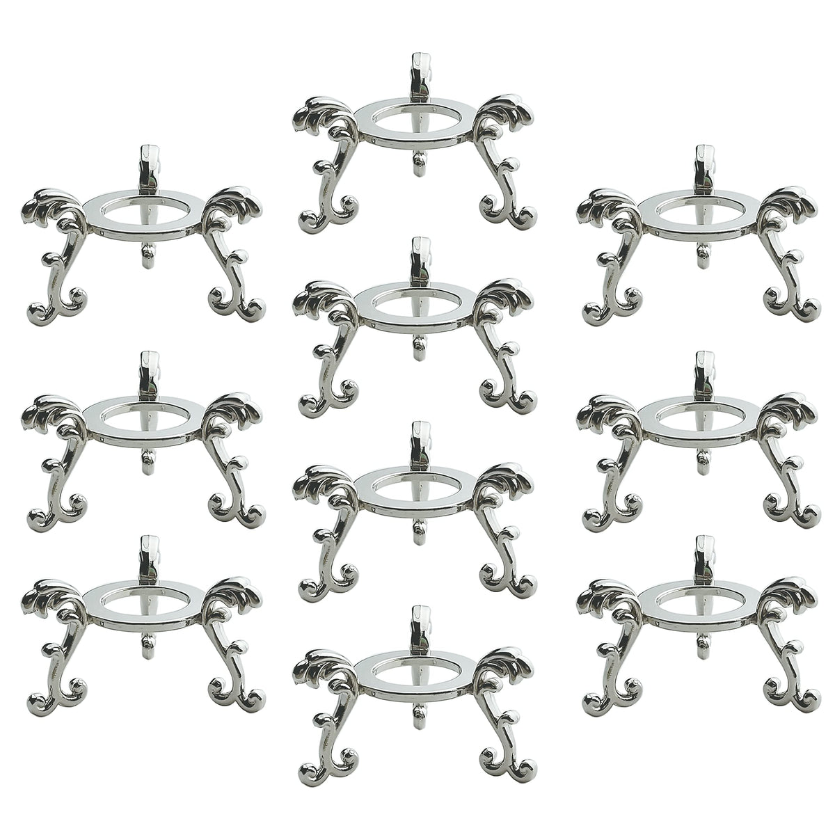 OmyLens 10Pcs Silver Crystal Ball Stand for Displaying Crystal Glass and Natural Rocks, Sphere Display Holder, for 40mm-80mm Sph