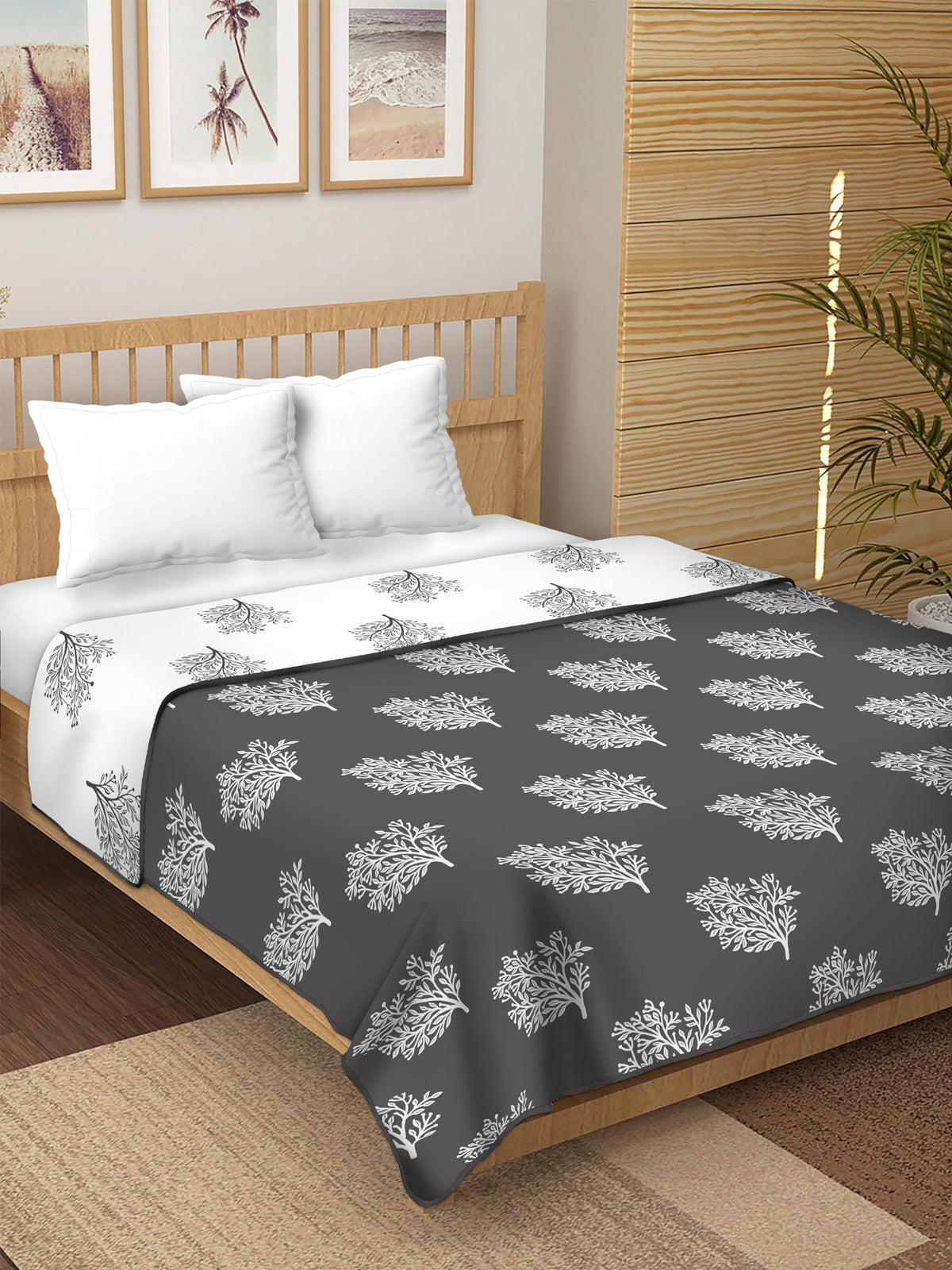 Ricasa Pure Cotton Reversible Printed Soft Lightweight AC Blanket | Single Bed Cotton Dohar (DG25, Single)