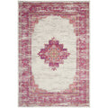 Nourison Passion Ivory/Fushia 10' x 14' Area-Rug, Boho, Traditional, Easy-Cleaning, Non Shedding, Bed Room, Living Room, Hallway