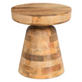 SIMPLIHOME Robbie Solid Mango Wood 16 inch Wide Round Boho Contemporary Rustic Accent Table in Natural, Fully Assembled for The 