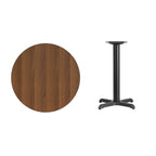Flash Furniture Graniss 30'' Round Walnut Laminate Table Top with 22'' x 22'' Table Height Base