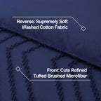 Litanika Navy Blue California King Comforter Set, 3 Pieces Cal King Oversized Chevron Tufted Bedding Comforter Sets, Fluffy Bed