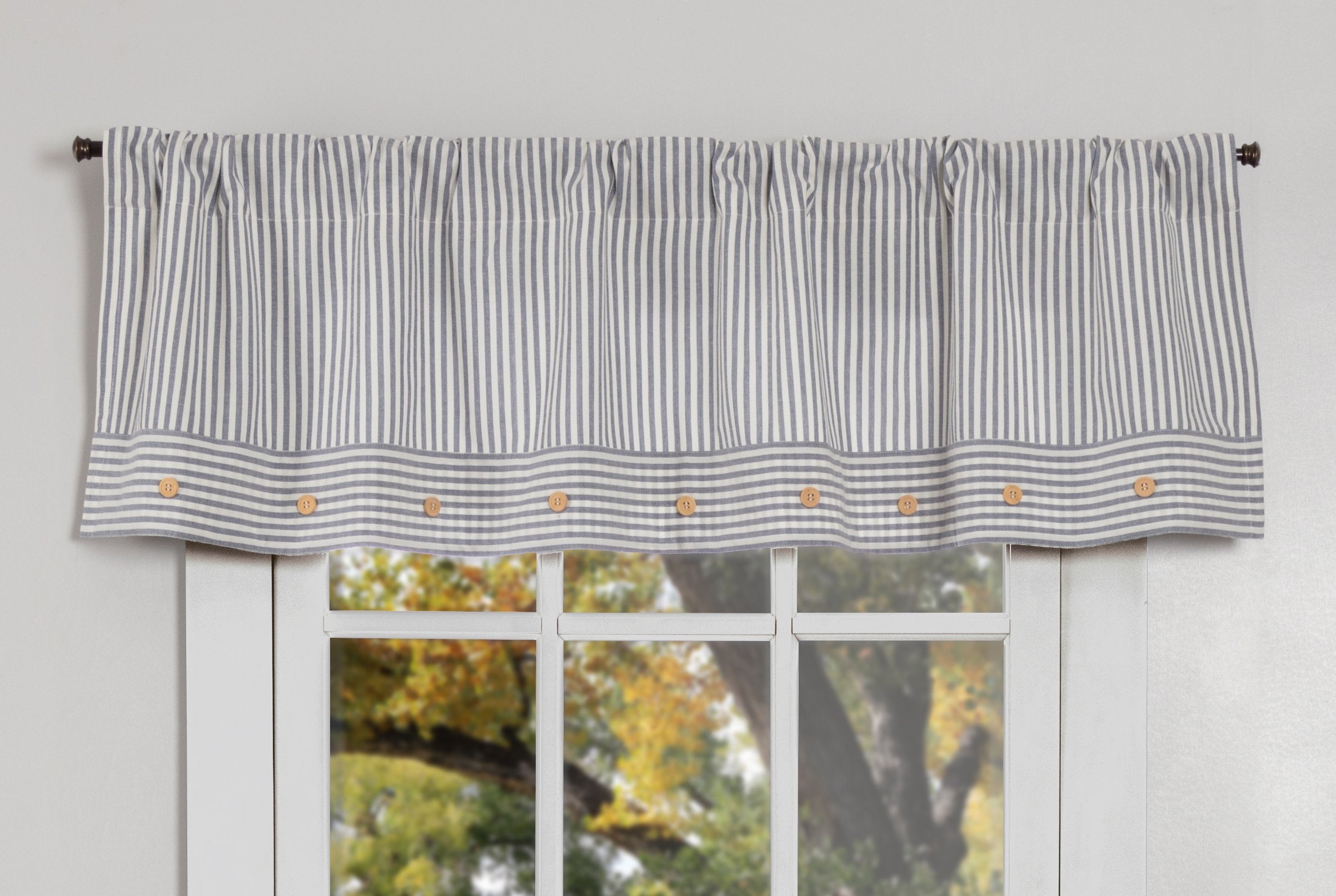 Piper Classics Farmhouse Ticking Stripe Blue 60' Valance