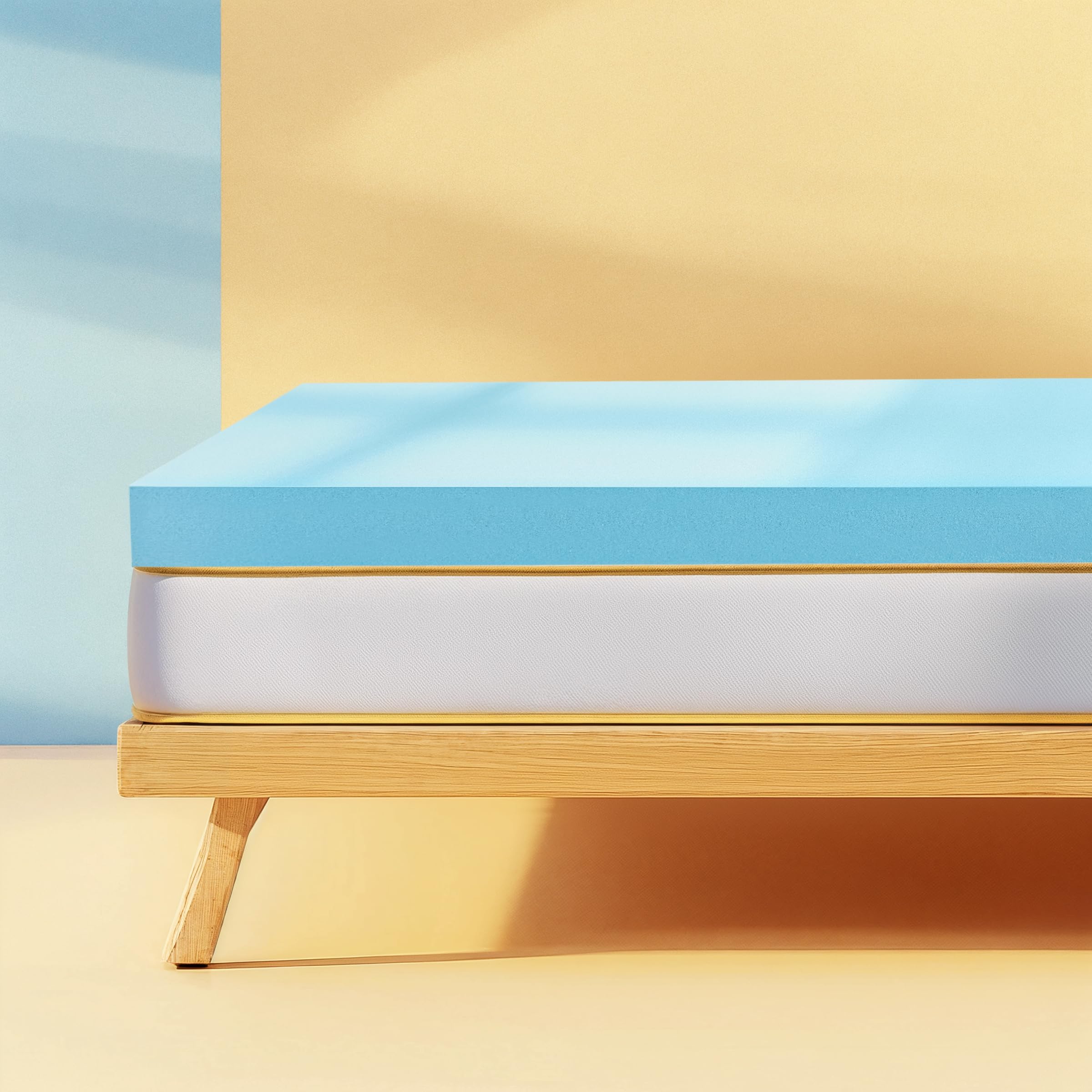 Subrtex 4 Inch Memory Foam Mattress Topper Mattress Pad Ventilated Gel Infused Bed Foam Topper For Pressure Relieving, Certipur-