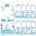 CORNER LACE Baby Closet Dividers 8PCS, Nautical Themed Wooden Double-Sided Clothes Size Hanger/Organizer from Newborn to Toddler