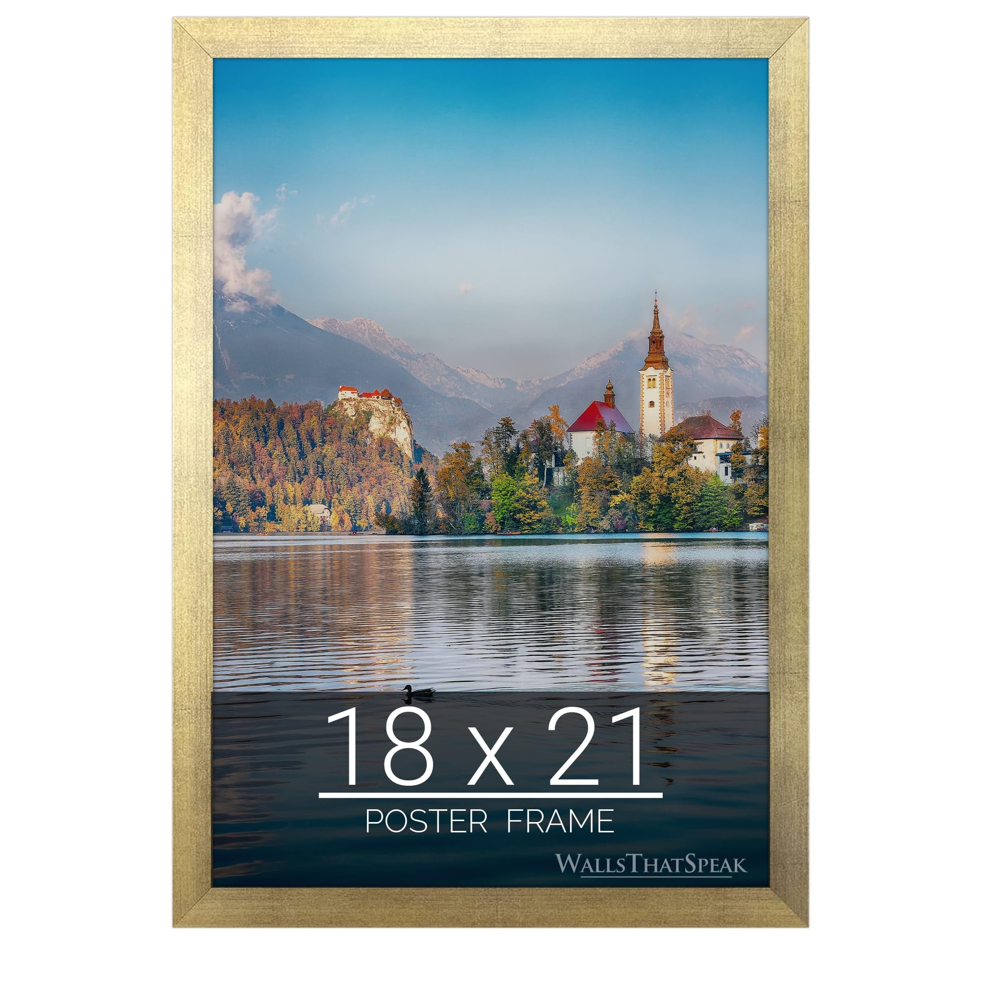 wallsthatspeak 18x21 Gold Picture Frame for Puzzles Posters Photos or Artwork