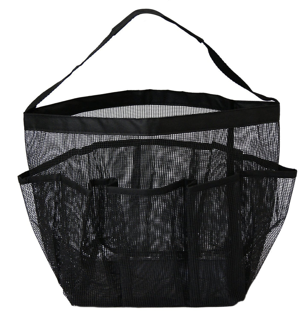 Eoocvt Mesh Shower Caddy, 8 Pockets Quick Dry Hanging Toiletry Tote Bag For Bathroom Shower Organizer Accessories (Black)