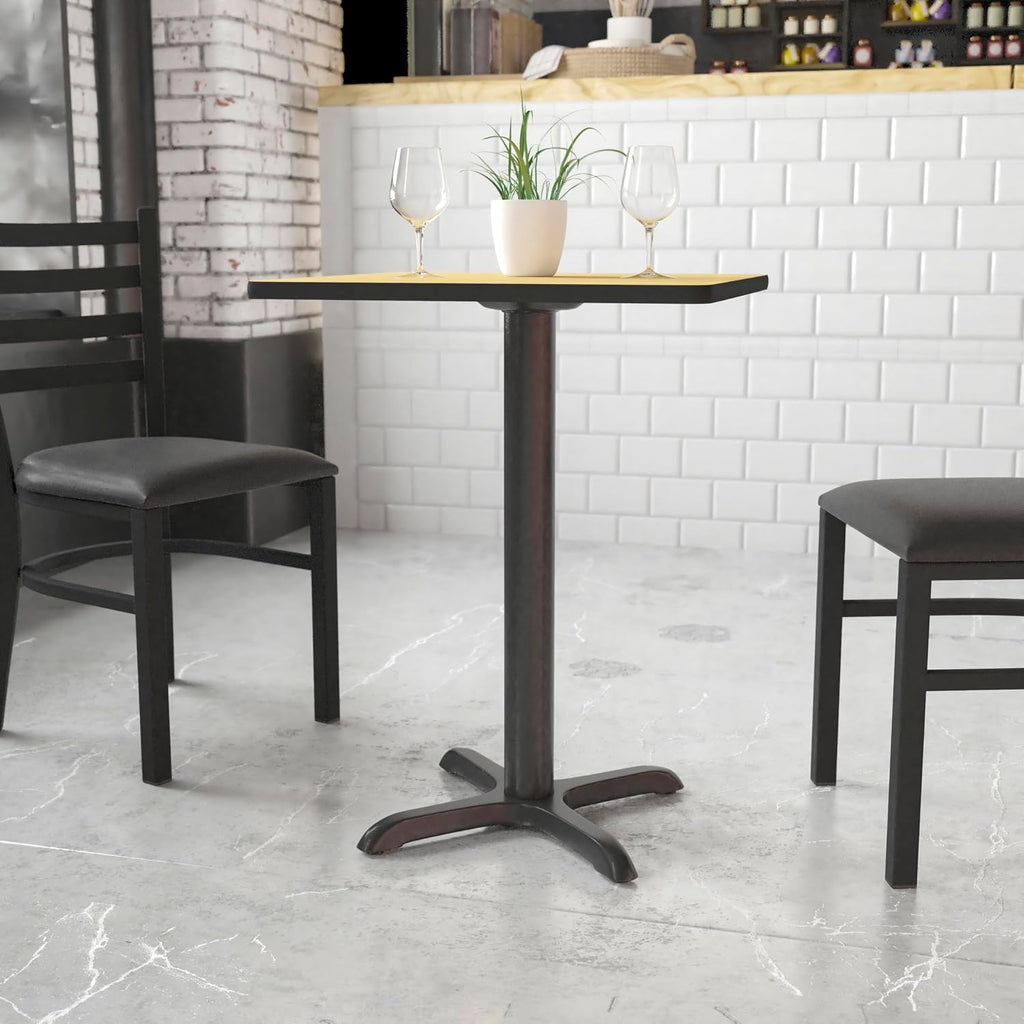 22 x 22 Restaurant Table X-Base with 3 Dia. Table Height Column
