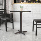 22 x 22 Restaurant Table X-Base with 3 Dia. Table Height Column