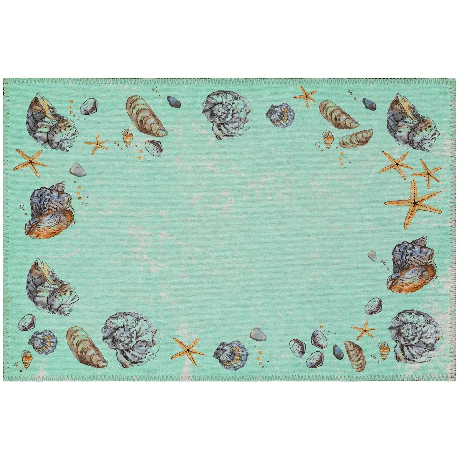 Seabreeze Sz9 Green Coastal Rug Rectangle 10' X 14'