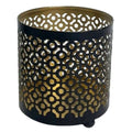 Hosley 4.5 High Black (Gold Inside) Metal Jar Holder Candle Sleeve. Votive, Tea Light Lanterns Use with Tealights. Ideal Gift fo
