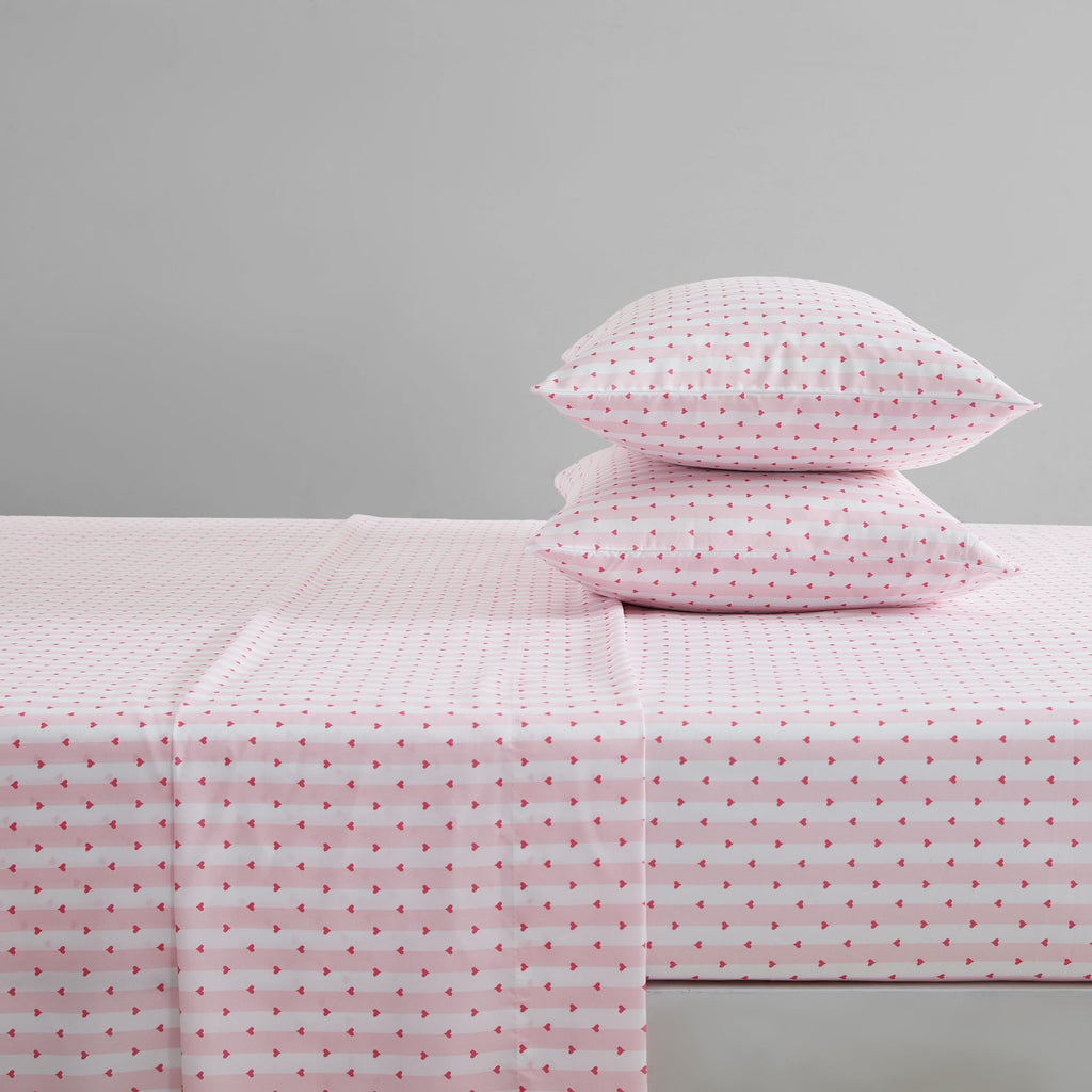 Betsey Johnson - Queen Bed Sheets, Soft & Lightweight Bedding, Fade & Wrinkle Resistant (Wonderland Stripe Pink, Queen)