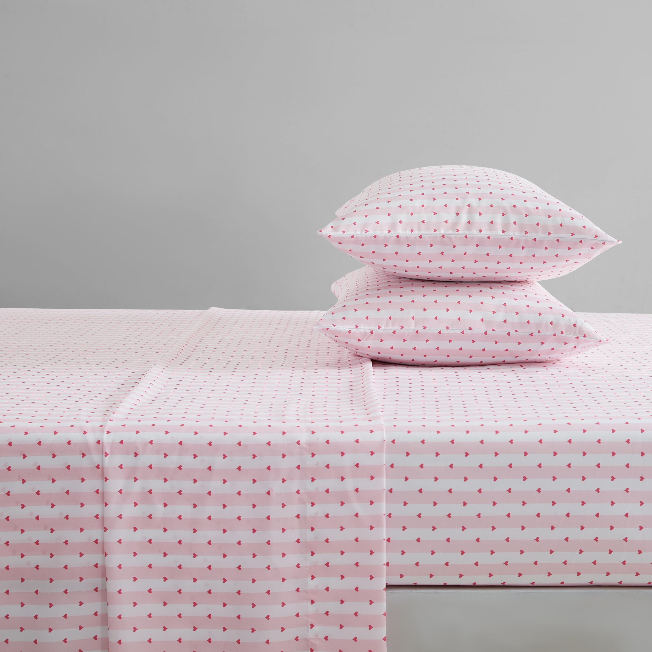 Betsey Johnson - King Bed Sheets, Soft & Lightweight Bedding, Fade & Wrinkle Resistant (Wonderland Stripe Pink, King)