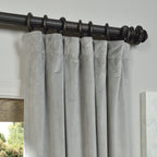 Hpd Half Price Drapes Signature Velvet Thermal Blackout Curtains For Living Room 108 Inch Long (1 Panel) Rod Pocket Insulated Blackout Curtains For Bedroom Window Curtains, 50W X 108L, Silver Grey