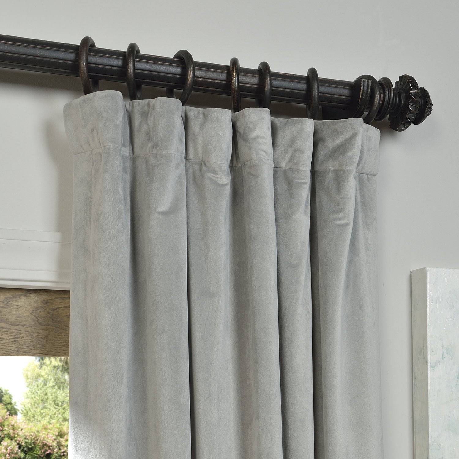 Hpd Half Price Drapes Signature Velvet Thermal Blackout Curtains For Living Room 108 Inch Long (1 Panel) Rod Pocket Insulated Blackout Curtains For Bedroom Window Curtains, 50W X 108L, Silver Grey