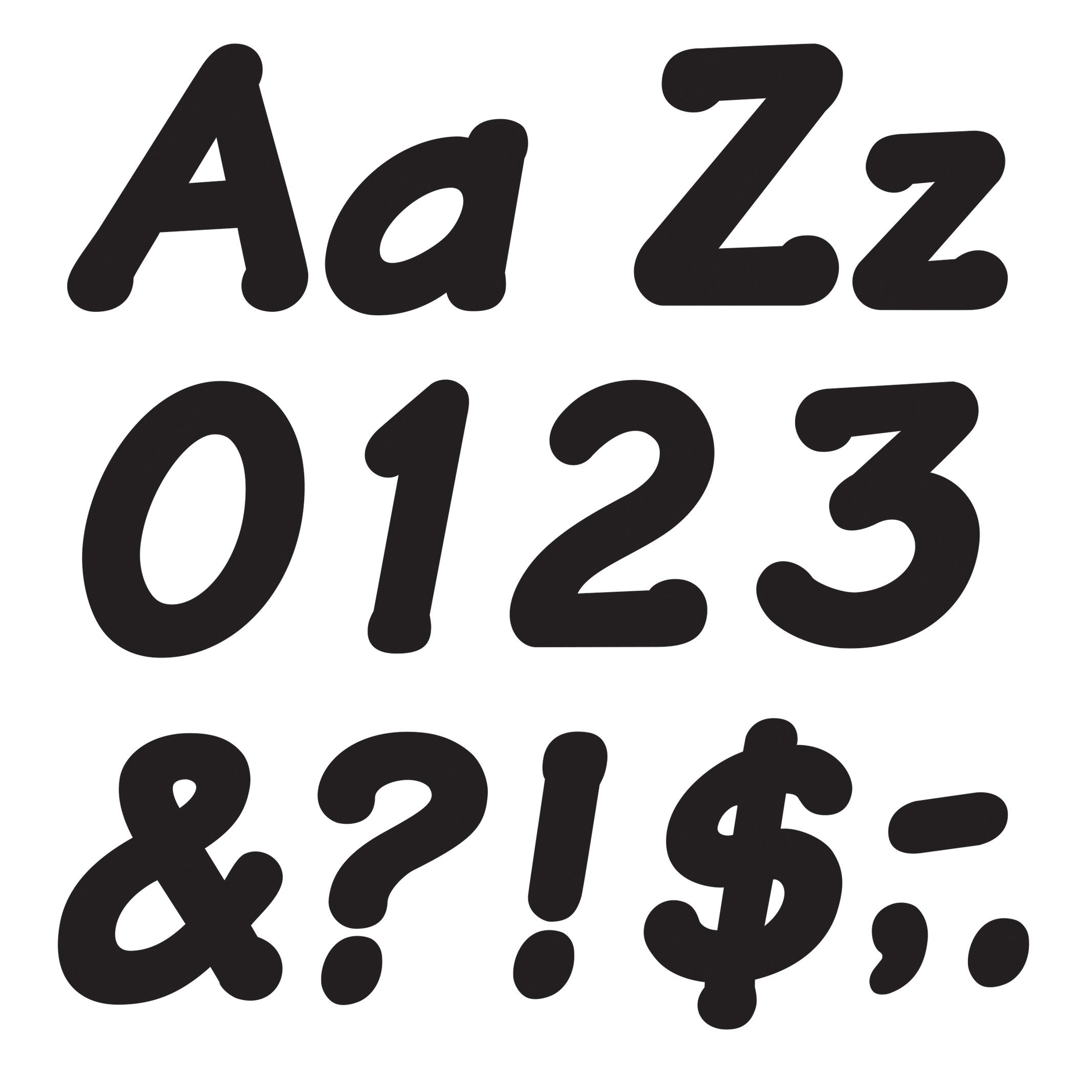 Trend Enterprises, Inc. T-2703 Black 4' Italic Combo Ready Letters