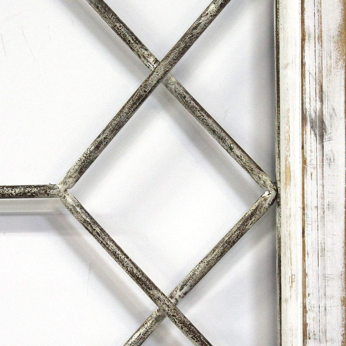 Homeroots 39.37inch X 1.18inch X 19.69inch Distressed White Window Panel Wall Decor