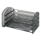 Safco Products 3265Bl Onyx Mesh Desktop Organizer With 1 Vertical/3 Horizontal Sections, Black