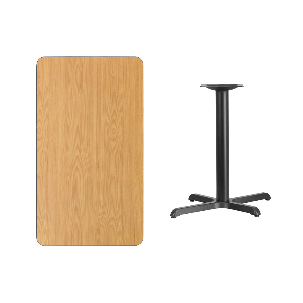 Flash Furniture Graniss 24'' X 42'' Rectangular Natural Laminate Table Top With 23.5'' X 29.5'' Table Height Base