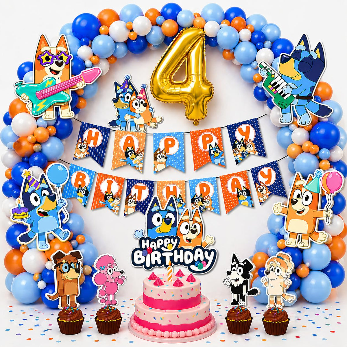 Partyjoy Birthday Party Decoration Kit Inspired Theme Supplies | Happy Birthday Banner, Cake Toppers, Character Cutouts, Party D
